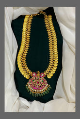 Kashu Mala with Ruby Lakshmi Pendent in Kundan Haram - KH00157